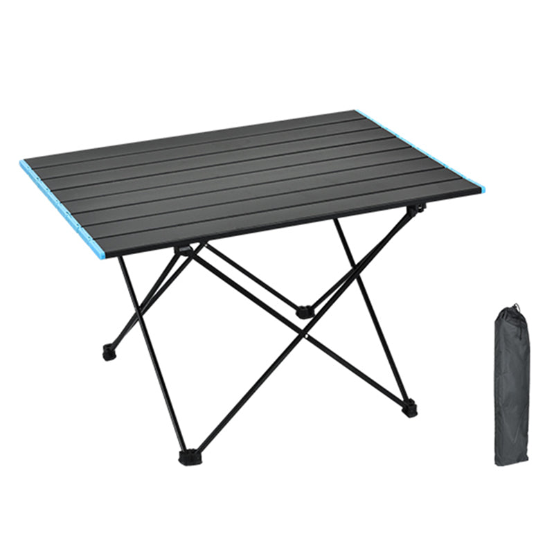 Contemporary Patio Table Metal Rectangle Foldable Camping Table