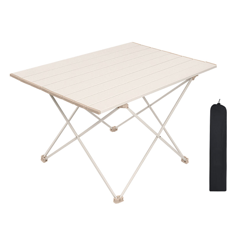 Contemporary Patio Table Metal Rectangle Foldable Camping Table