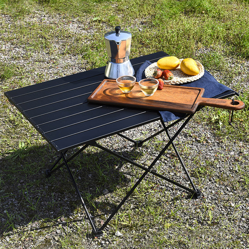 Contemporary Patio Table Metal Rectangle Foldable Camping Table