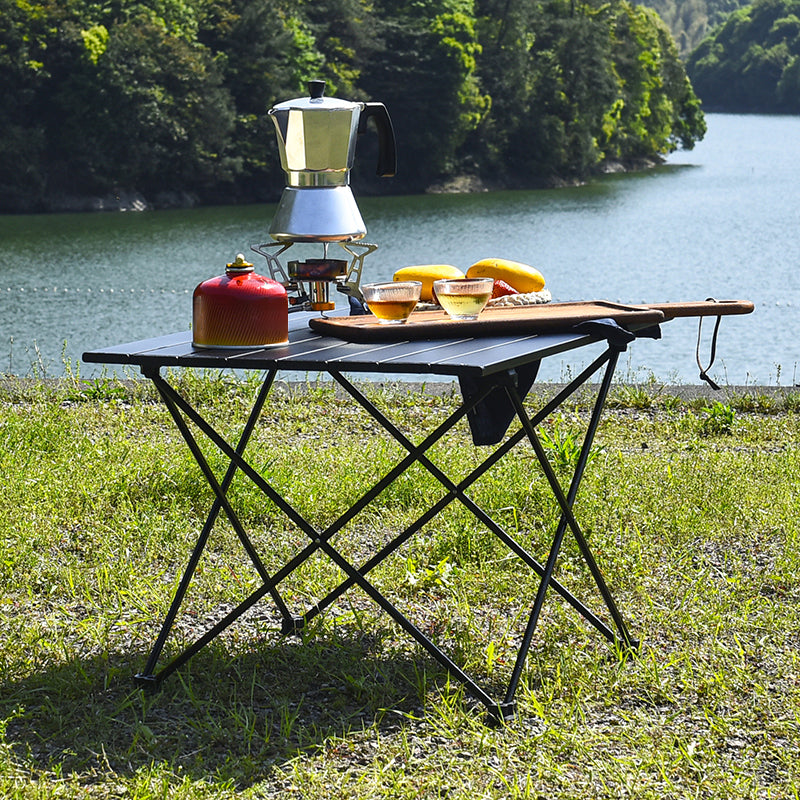 Contemporary Patio Table Metal Rectangle Foldable Camping Table