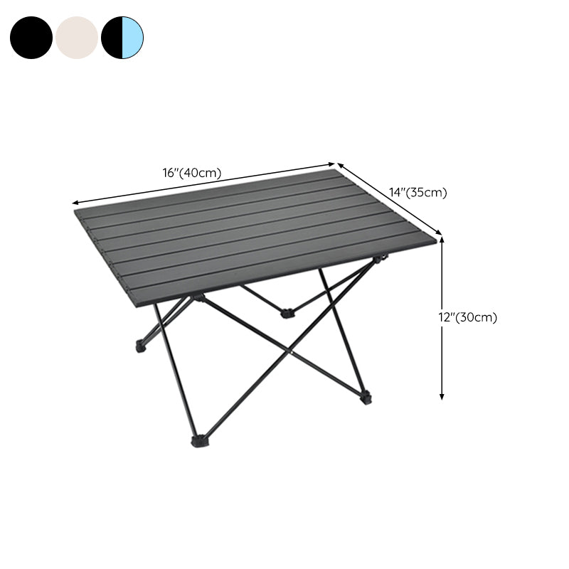 Contemporary Patio Table Metal Rectangle Foldable Camping Table