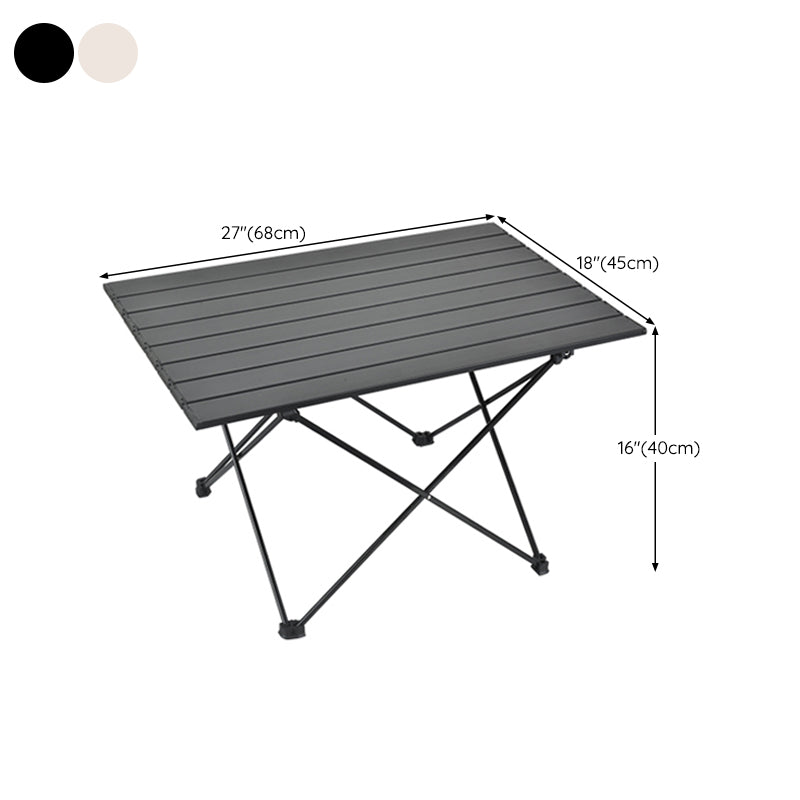 Contemporary Patio Table Metal Rectangle Foldable Camping Table