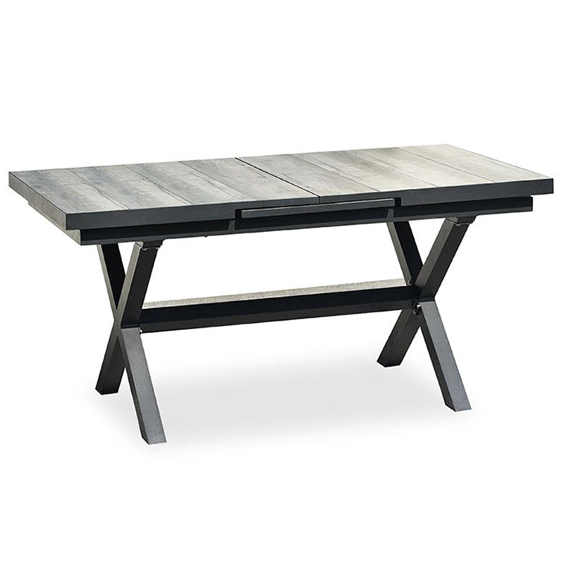 Gray Metal Industrial Dining Table Water Resistant Dining Table