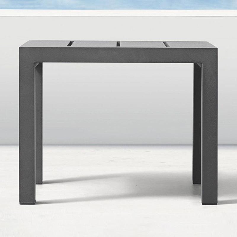 Contemporary Patio Table Rectangle Aluminum Black Coffee Table