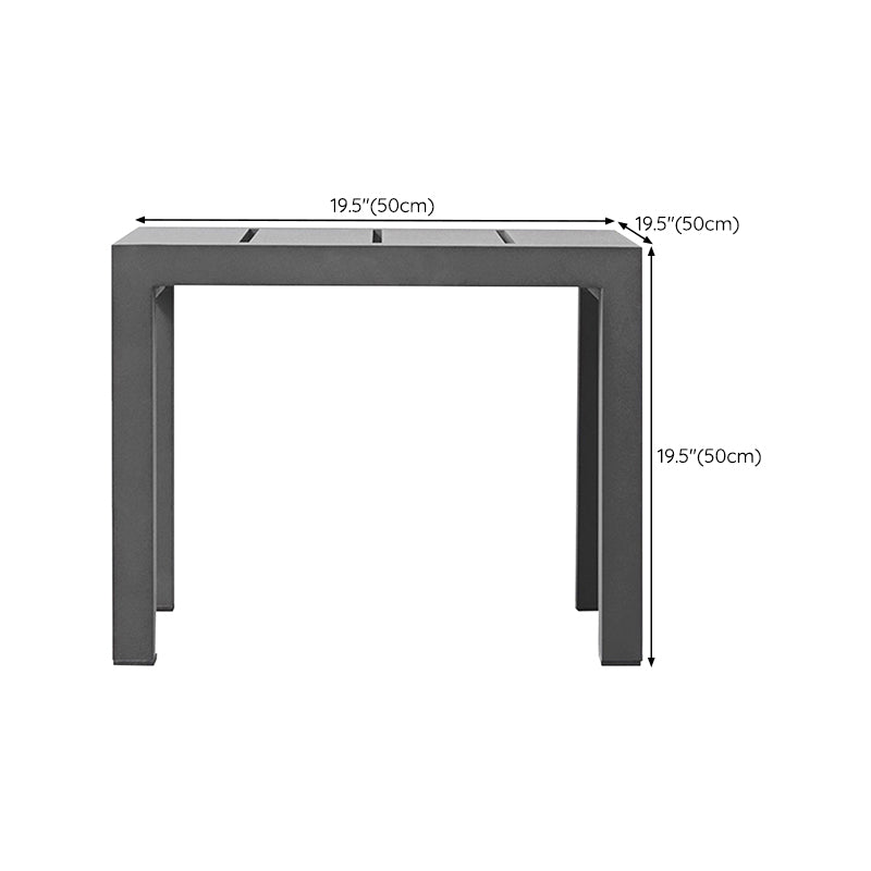 Contemporary Patio Table Rectangle Aluminum Black Coffee Table