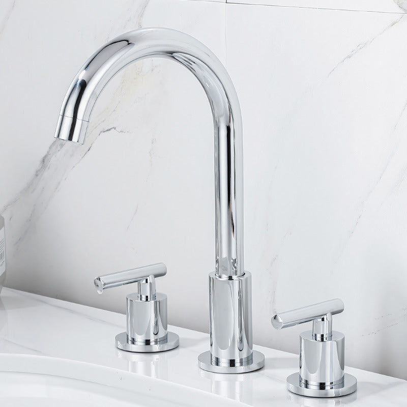 Contemporary Widespread Sink Faucet Plain High Arc Wide Spread Bathroom Faucet