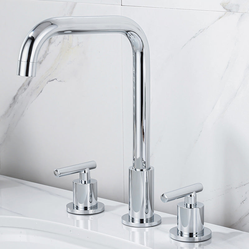 Contemporary Widespread Sink Faucet Plain High Arc Wide Spread Bathroom Faucet