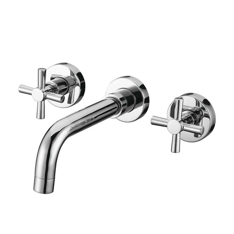 Modern Wall Mounted Sink Faucet Cross Handles Wall Mounted Faucets