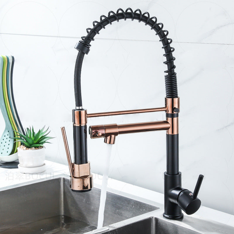 Modern Farmhouse Faucet Spring Spout Double Handles Kitchen Faucet High Arch Water Filler