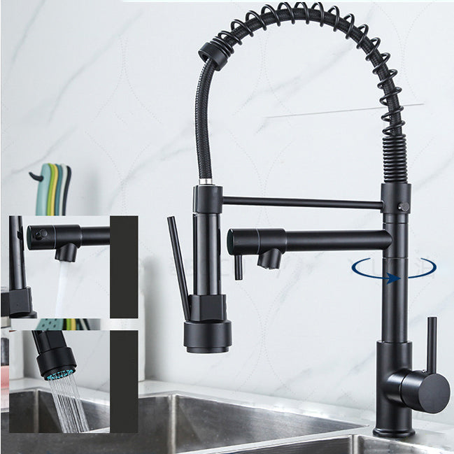 Modern Farmhouse Faucet Spout Double Levers Kitchen Faucet High Arch Filler with Sprayer