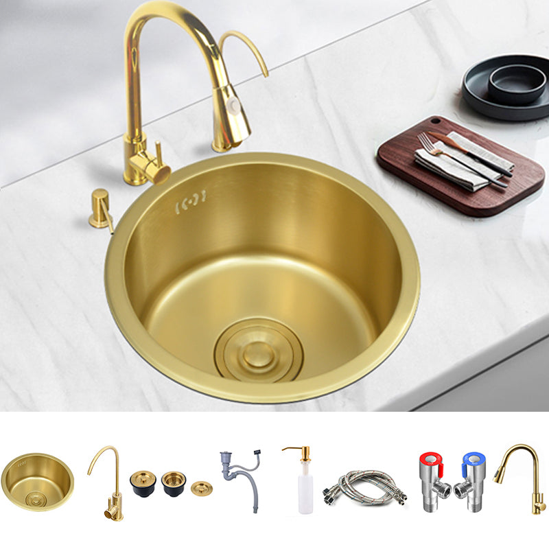 Single Bowl Kitchen Sink Stainless Steel Kitchen Sink with Round Shape