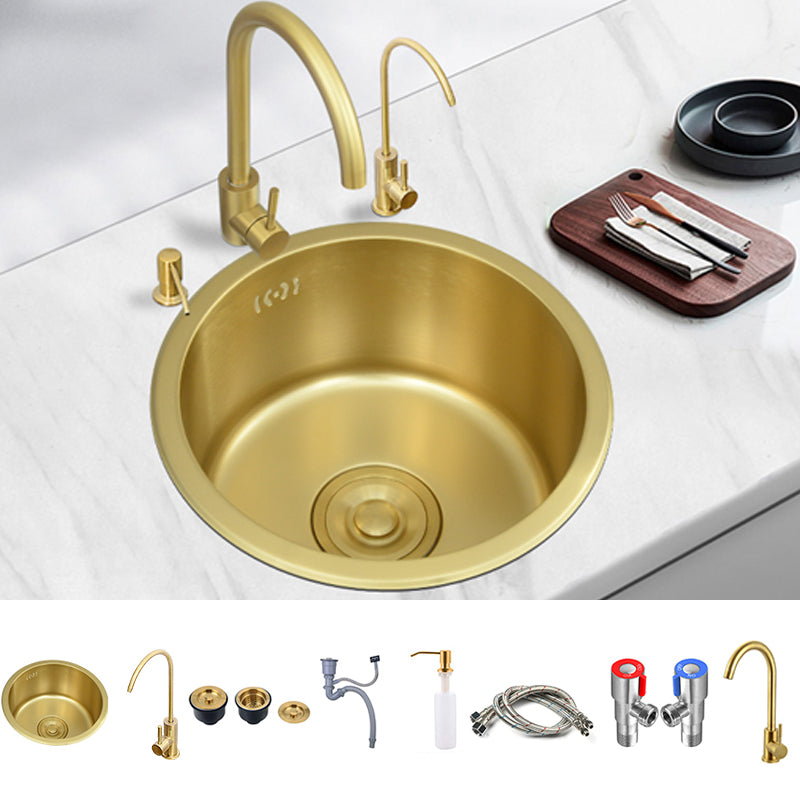 Single Bowl Kitchen Sink Stainless Steel Kitchen Sink with Round Shape