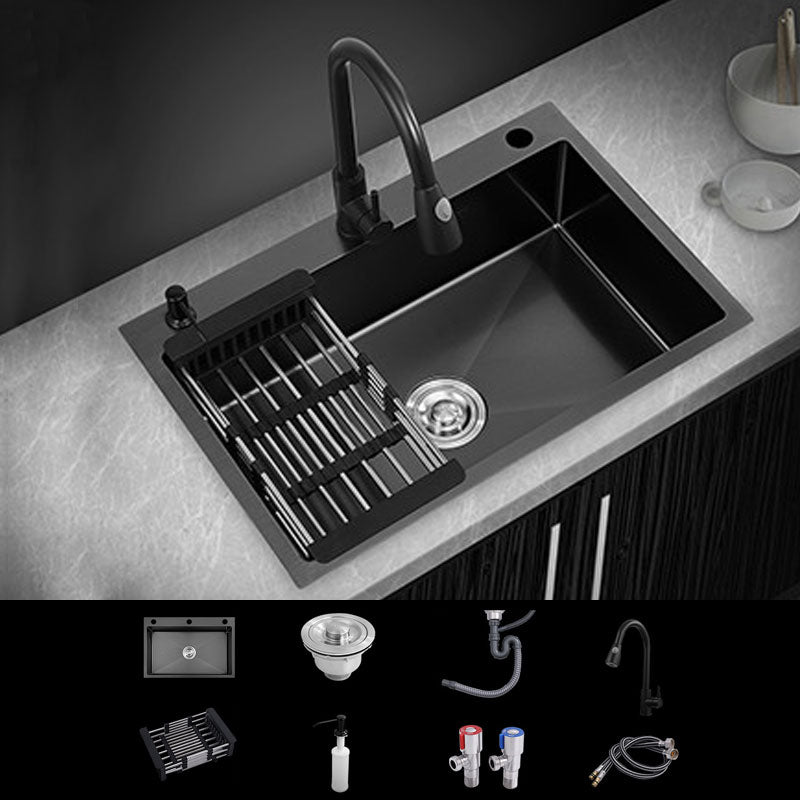 Stainless Steel Kitchen Sink Contemporary Style Single Bowl Kitchen Sink