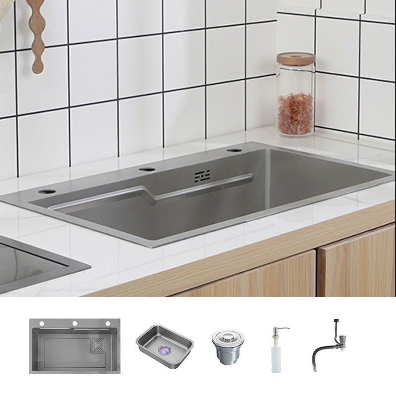 Modern Style Kitchen Sink Rectangle Shape Kitchen Sink with Single Bowl