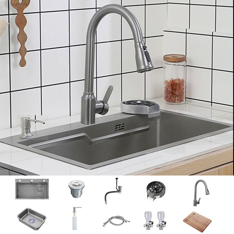 Modern Style Kitchen Sink Rectangle Shape Kitchen Sink with Single Bowl