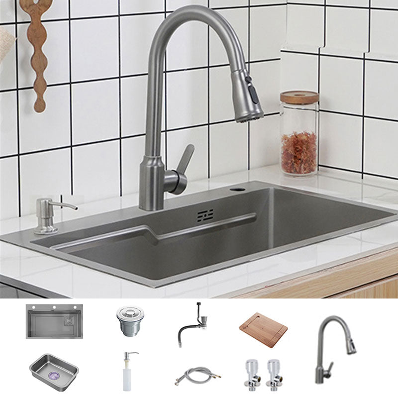 Modern Style Kitchen Sink Rectangle Shape Kitchen Sink with Single Bowl