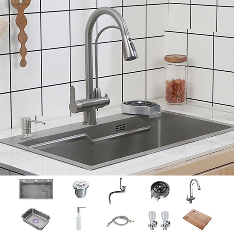 Modern Style Kitchen Sink Rectangle Shape Kitchen Sink with Single Bowl