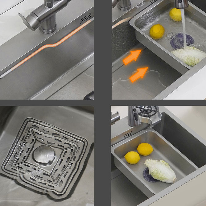 Modern Style Kitchen Sink Rectangle Shape Kitchen Sink with Single Bowl