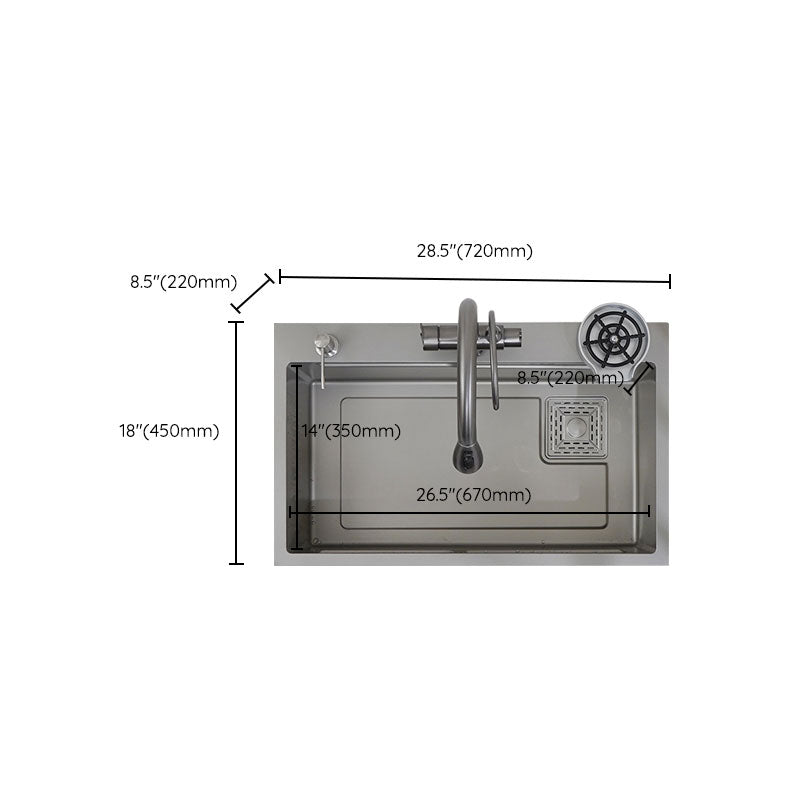 Modern Style Kitchen Sink Rectangle Shape Kitchen Sink with Single Bowl