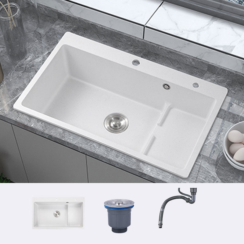 Contemporary Style Kitchen Sink Quartz Kitchen Sink in White