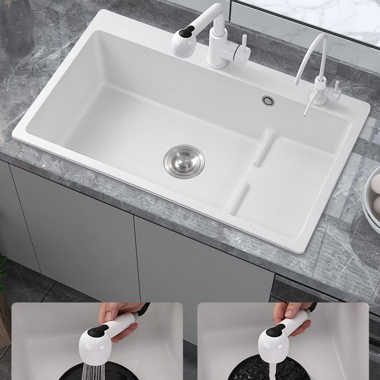 Contemporary Style Kitchen Sink Quartz Kitchen Sink in White