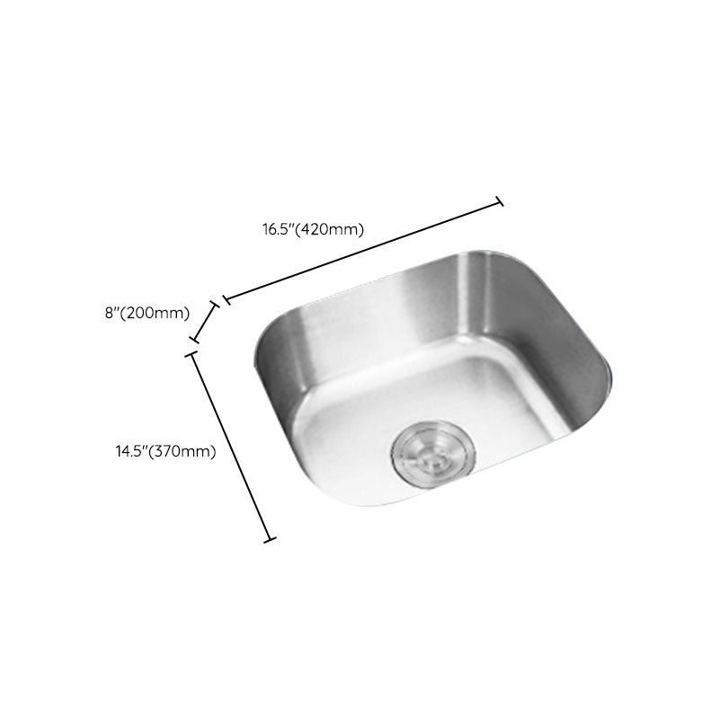 Contemporary Style Kitchen Sink Stainless Steel Undermount Kitchen Sink