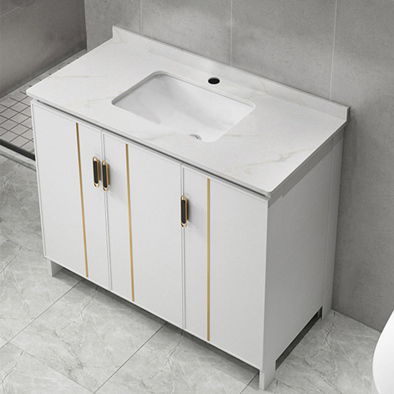 Gorgeous Freestanding Sink Cabinet Mirror Cabinet Bathroom Vanity Set in White