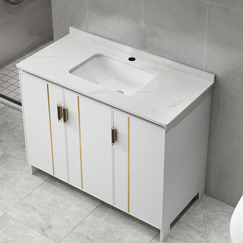 Gorgeous Freestanding Sink Cabinet Mirror Cabinet Bathroom Vanity Set in White