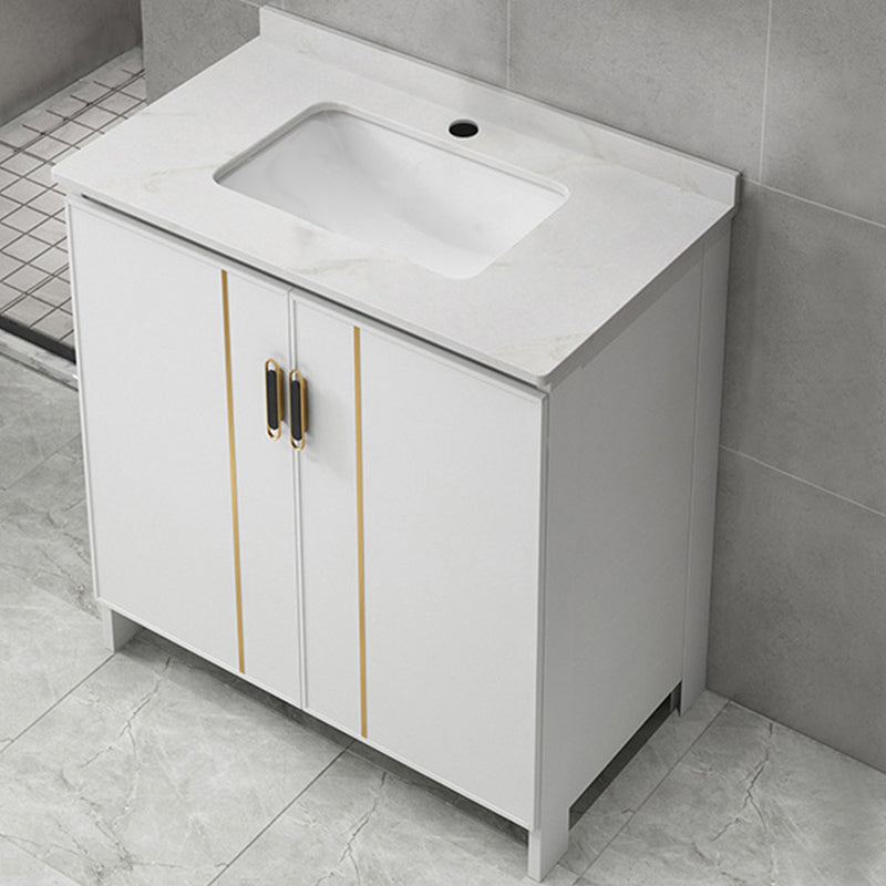 Gorgeous Freestanding Sink Cabinet Mirror Cabinet Bathroom Vanity Set in White