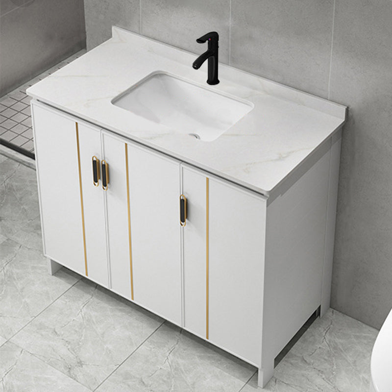 Gorgeous Freestanding Sink Cabinet Mirror Cabinet Bathroom Vanity Set in White