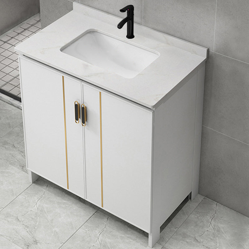 Gorgeous Freestanding Sink Cabinet Mirror Cabinet Bathroom Vanity Set in White