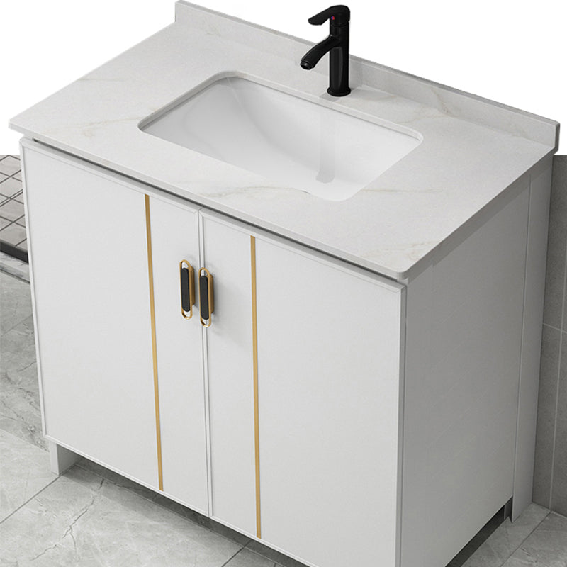 Gorgeous Freestanding Sink Cabinet Mirror Cabinet Bathroom Vanity Set in White