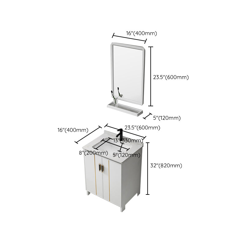 Gorgeous Freestanding Sink Cabinet Mirror Cabinet Bathroom Vanity Set in White