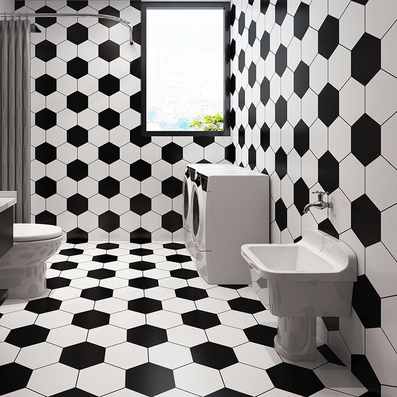 Bathroom Wall Floor Tile Waterproof Geometric Pattern Floor Wallpaper