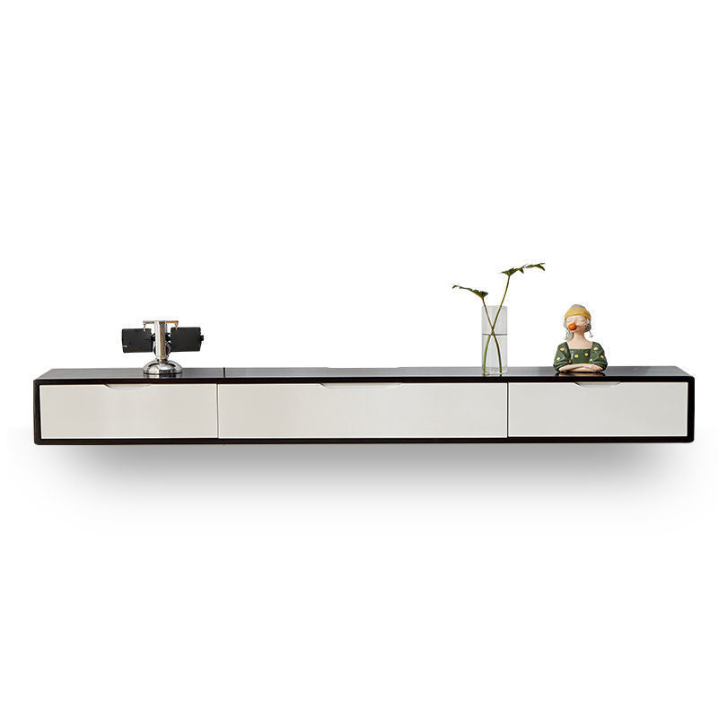 Modern Rubber Wood TV Stand Console Floating TV Media Stand for Living Room