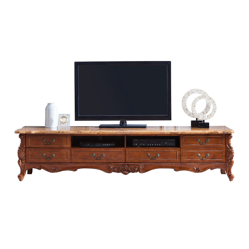 Traditional TV Media Stand Wooden TV Stand Console with 6 Drawers