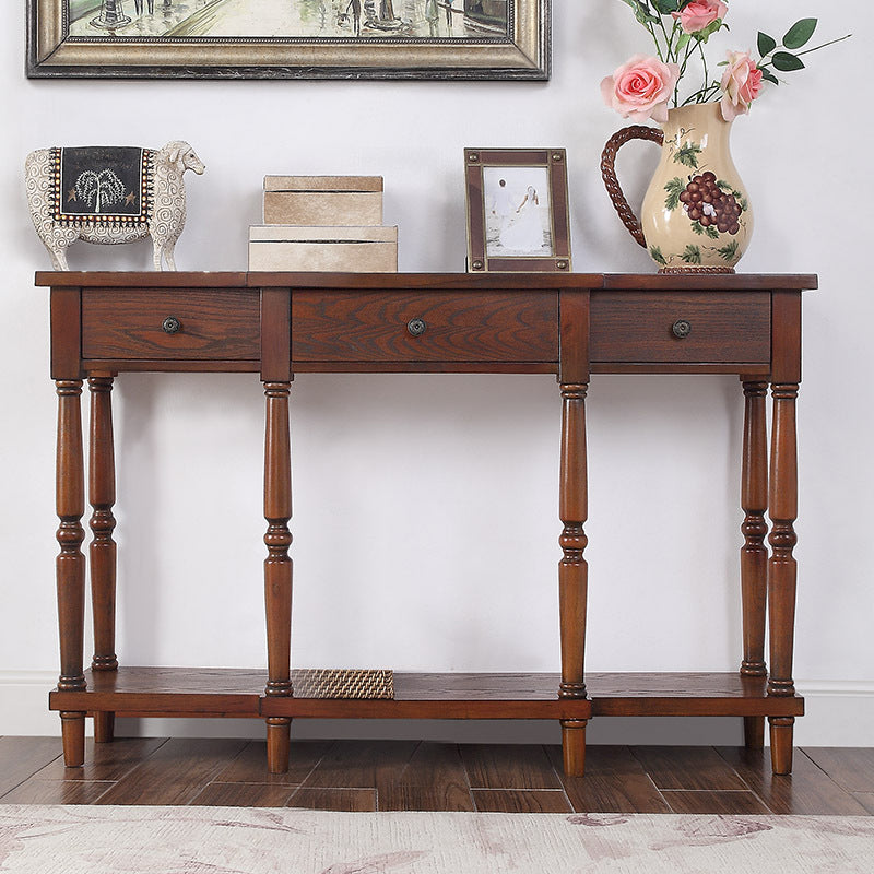 Mid-Century Modern Rectangle Accent Table Wood Sofa Console Table for Hall