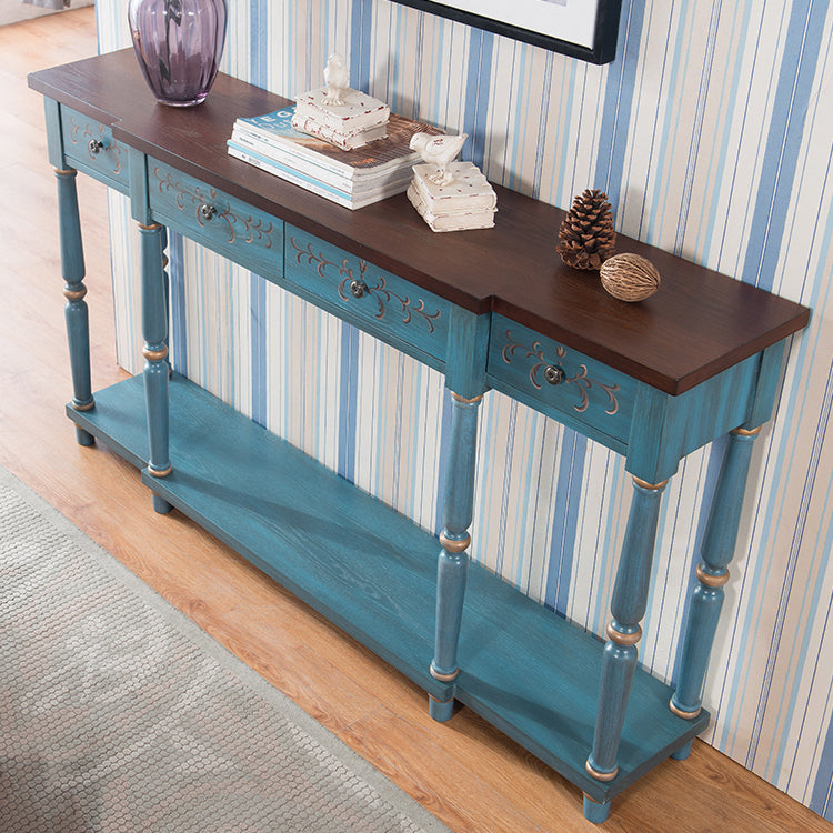 Mid-Century Modern Rectangle Accent Table Wood Sofa Console Table for Hall