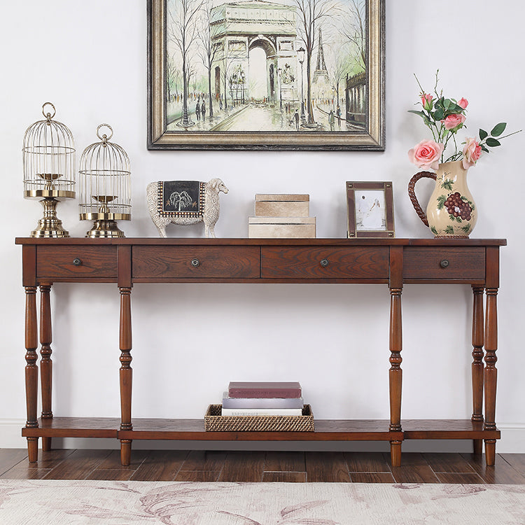 Mid-Century Modern Rectangle Accent Table Wood Sofa Console Table for Hall