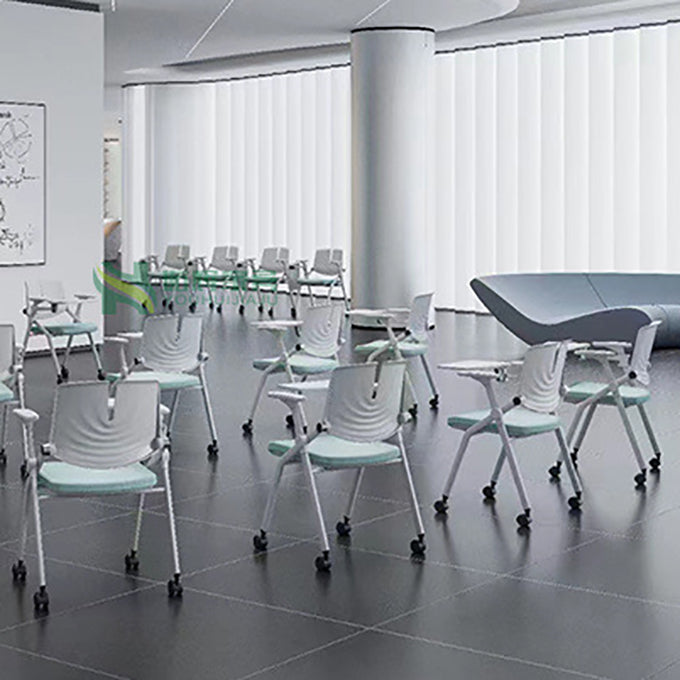 Contemporary Fixed Arms Conference Chair Plastic Chair for Office