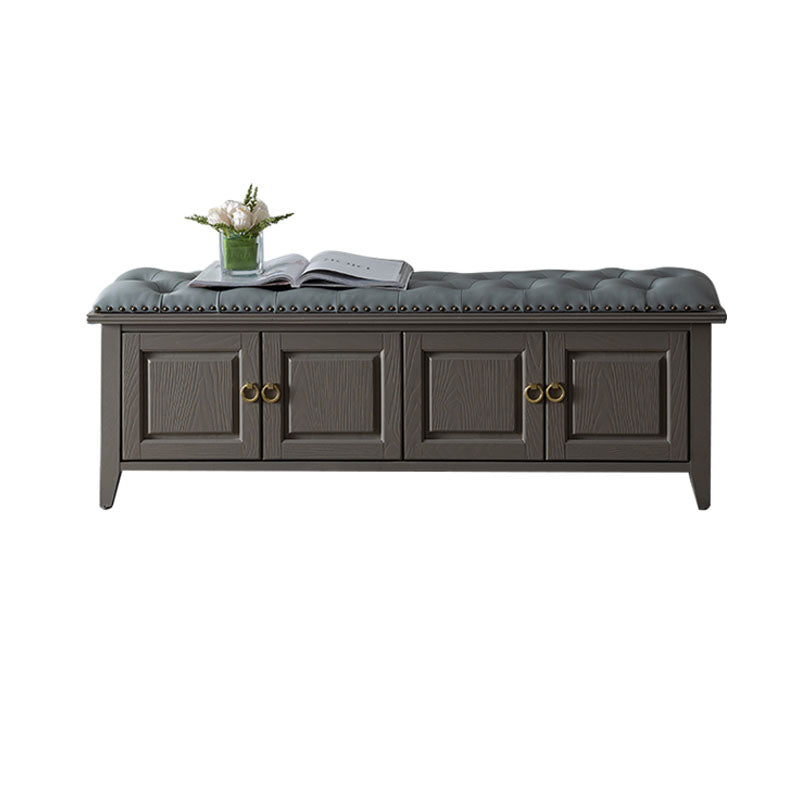 Solid Wood Entryway Bench Traditional Seating Bench with Upholstered