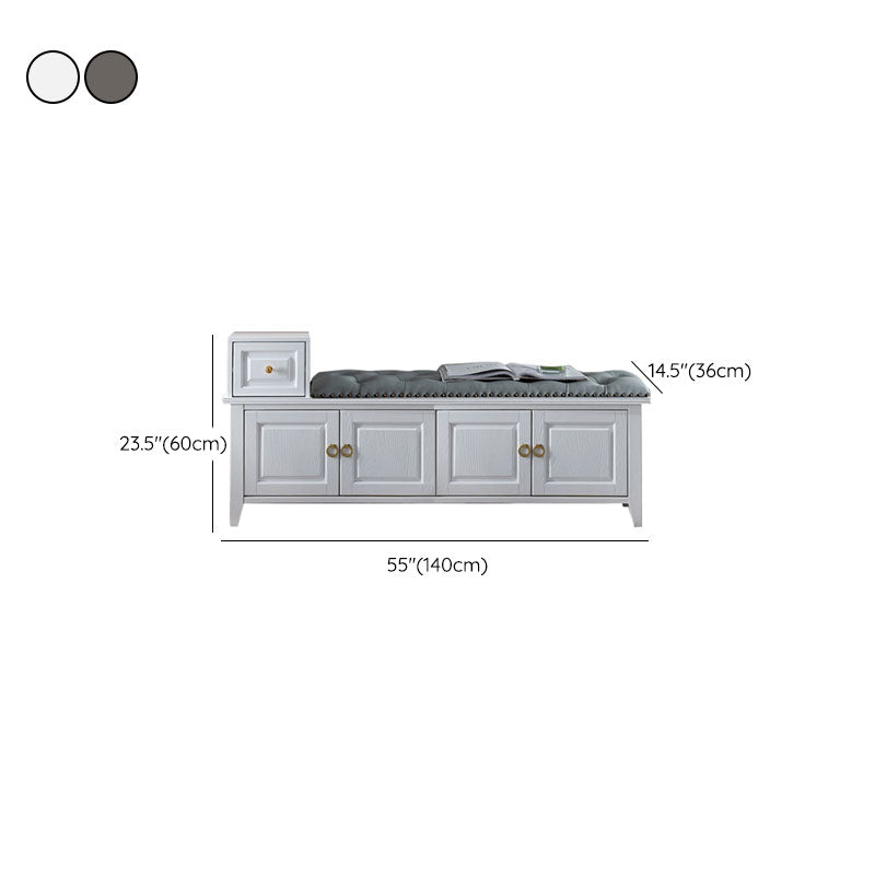 Solid Wood Entryway Bench Traditional Seating Bench with Upholstered