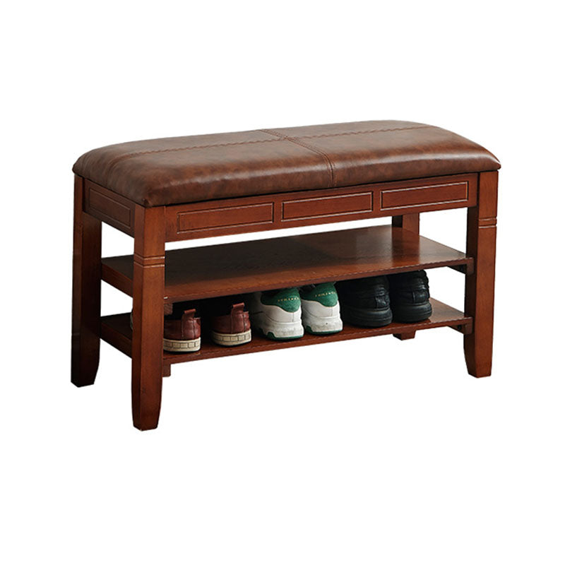 13.65-inch W Traditional Entryway Bench Solid Wood Seating Bench with Upholstered