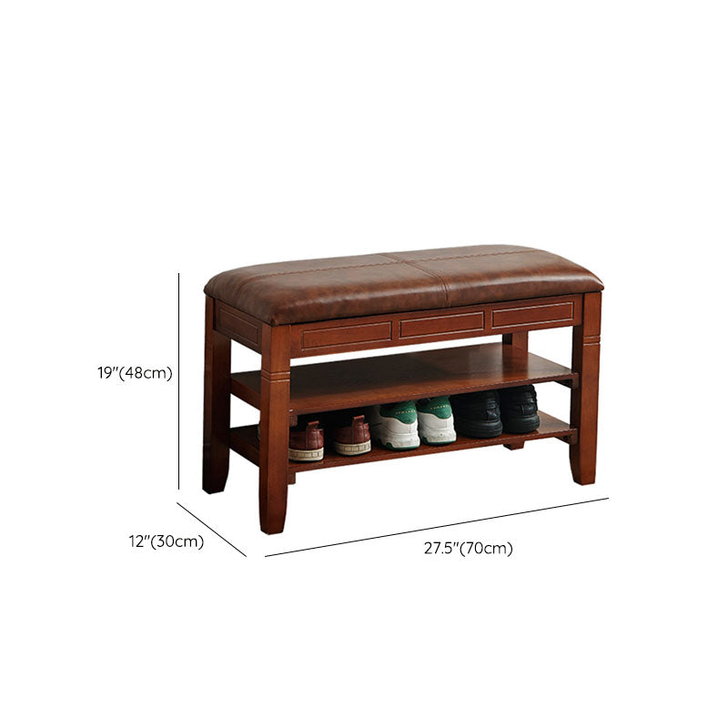 13.65-inch W Traditional Entryway Bench Solid Wood Seating Bench with Upholstered