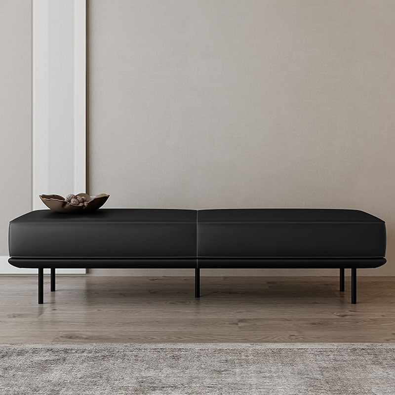 Contemporary Upholstered Bench Bedroom Rectangle Seating Bench with Black Legs