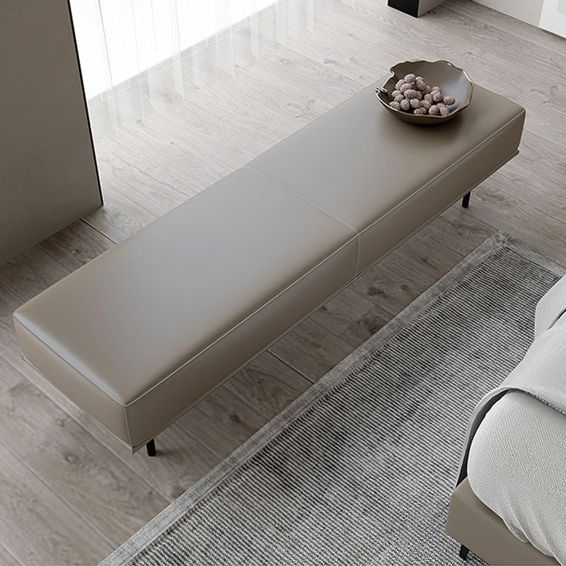 Contemporary Upholstered Bench Bedroom Rectangle Seating Bench with Black Legs