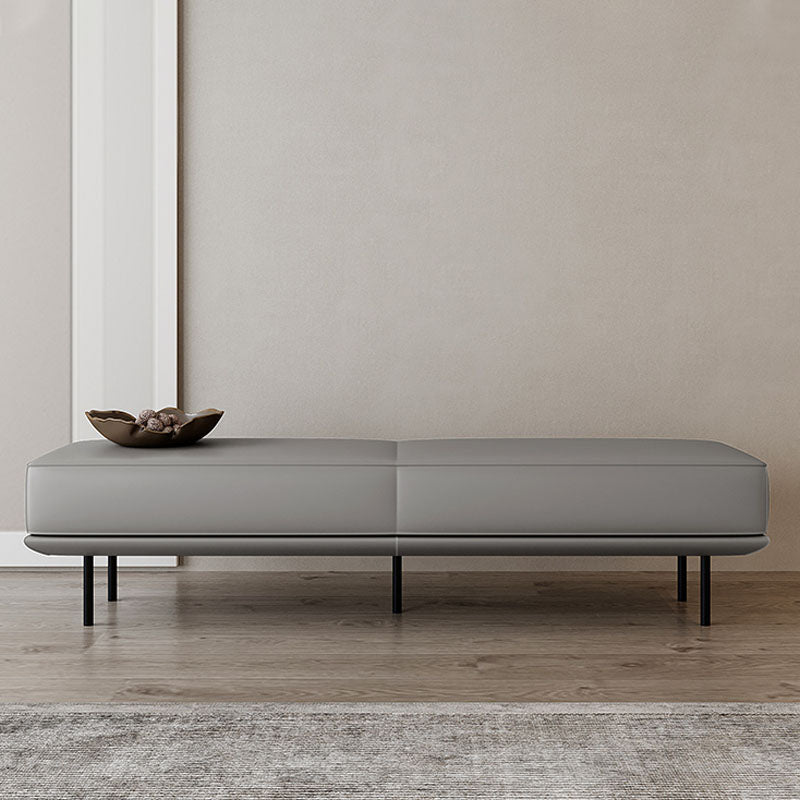 Contemporary Upholstered Bench Bedroom Rectangle Seating Bench with Black Legs