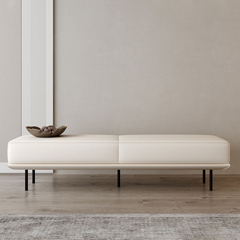 Contemporary Upholstered Bench Bedroom Rectangle Seating Bench with Black Legs