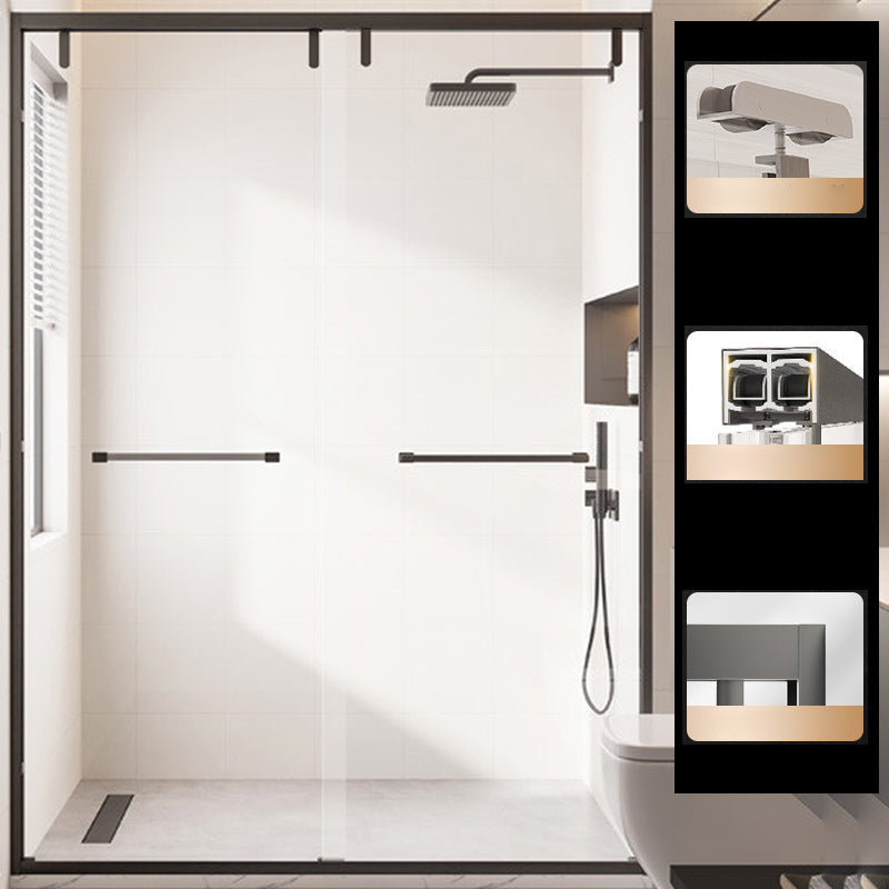 Simple In-line Shower Door Glass and Metal Bathroom Shower Bath Door