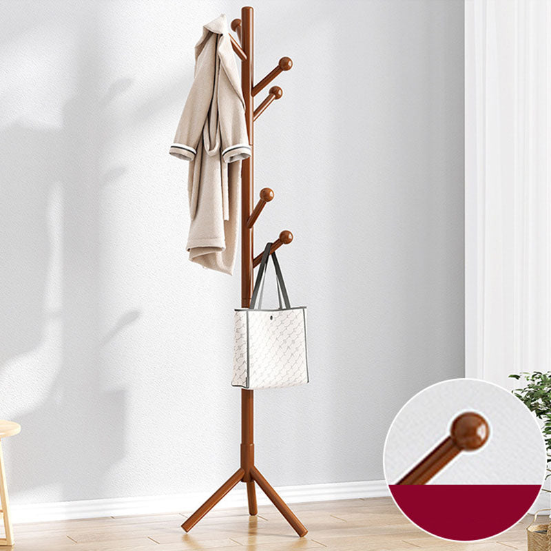 Modern Coat Hanger Wooden Framed Free Standing Coat Rack with Hooks